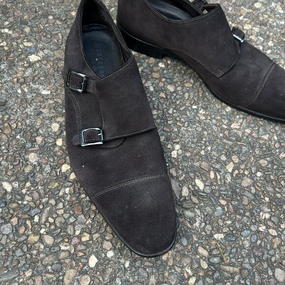 Calibrate Men's Brown Suede Double Monk Strap Shoes Size 11 M - Picture 11 of 12